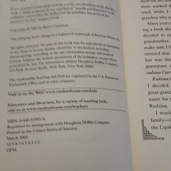 👩🏻‍🦳Rodzina Karen Cushman Orphan Train Chapter Book Homeschool Historical - Picture 7 of 9